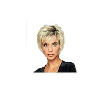 Parrucca Parrucche Pixie Cut Parrucca corta elegante e soffice, parrucca di ricambio con frangia for donna Parrucca bionda mix nera Parrucca corta Donne
