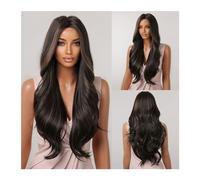 parrucca Parrucche sintetiche arancioni lunghe a onda naturale con frangia piena for le donne nere Parrucche cosplay quotidiane di Halloween Fibra resistente al calore dei capelli parrucca sintetica r