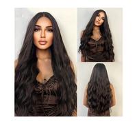 parrucca Parrucche sintetiche arancioni lunghe a onda naturale con frangia piena for le donne nere Parrucche cosplay quotidiane di Halloween Fibra resistente al calore dei capelli parrucca sintetica r