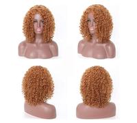 Parrucca Parrucche sintetiche for capelli ricci afro Parrucche corte Parrucca riccia corta in fibra resistente al calore for la festa di Halloween Parrucche for feste cosplay for uomo Donne(B)