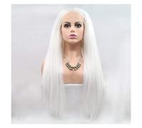 Parrucca Parrucche sintetiche lisce setose di colore bianco, parrucche lunghe di capelli sintetici dall'aspetto realistico da donna Parrucche bianche lunghe lisce Parrucca cosplay Donne