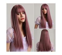 Parrucca Parrucche sintetiche lunghe parrucche ombre porpora dritte con botti for le donne resistenze al calore sintetico naturale parrucca naturale for la partita quotidiana cosplay Parrucche quotidi