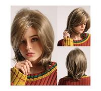 Parrucca Parrucche sintetiche naturali con Bangs Parrucche dritte marrone medio for le donne 10 pollici resistenti al calore parrucche for capelli sintetici Party Party Dress Dress Daily Cosplay Parru