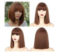 Parrucca Parrucche Sintetiche Parrucche Bob Corte E Diritte Con Frangia Per Le Donne Parrucche Nere Rosa Viola Rosse Attaccatura Dei Capelli Naturali Parrucche Grigie Per Le Donne (2010/12/30 14 Poll