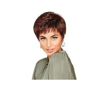 Parrucca Parrucche sintetiche resistenti al calore naturali for capelli corti ricci castano scuro con taglio a pixie for donne con parrucca for parrucca for feste quotidiane Donne