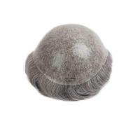 Parrucca Parrucchino for capelli umani da 6 pollici con nodi doppi 0,1-0,12 mm Protesi for maschili in pelle Poly PU(6x9)