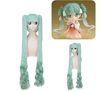 Parrucca per aumentare il volume dei capelli dopo chemioterapia Hatsune Miku Mid-Autumn Moon Moon Visualizzazione Frutta Verde Cos parrucca