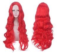 Parrucca per aumentare il volume dei capelli dopo chemioterapia, parrucca anime, colore 80 cm, capelli ricci lunghi taglio acconciatura Cosplay parrucca colore: Yn080 rosso