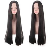 Parrucca per aumentare il volume dei capelli dopo chemioterapia Una persona Anime Under Feng Baobao Costume Fotografia Nero Media Lunghezza Capelli lisci 80 cm