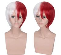 Parrucca per aumentare il volume dei capelli dopo la chemioterapia Blasting Frozen, colore rosso e bianco, parrucca per cosplay