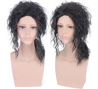 Parrucca per aumentare il volume dei capelli dopo la chemioterapia Cos parrucca maschio re Mj nero moda bella studente parrucca capelli ricci lunghi