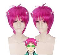 Parrucca per aumentare il volume dei capelli dopo la chemioterapia Il disastro di Qi Mu Kusuo Qi Mu Kusuo Cool capelli corti Splendida parrucca rosa cosplay anime