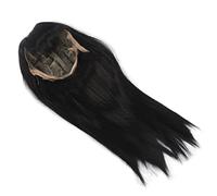 Parrucca per Bambini Ragazza Bangs Periwig Parrucca Lunga Diritta Nera Topper Completo Top Sostituzione dei Capelli