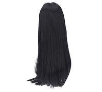 Parrucca per bambola da 1/3 Parrucca sostitutiva per capelli lunghi dritti in fibra resistente al calore per bambole fai-da-te Styling da 8 a 9 pollici Tessitura morbida Filato (Nera)