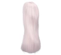 Parrucca per bambola da 1/3 Parrucca sostitutiva per capelli lunghi dritti in fibra resistente al calore per bambole fai-da-te Styling da 8 a 9 pollici Tessitura morbida Filato (Rosa scuro)