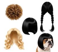 Parrucca per cani divertente fodera in rete con cinghie regolabili | Set di parrucche per cani, gatti, gattini, Halloween, fotografie, festival, feste di compleanno