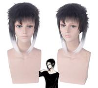 Parrucca per capelli Anime Bungo Stray Ryunosuke Akutagawa Parrucche Cosplay Ryuunosuke Nero Grigio Riccia Soffice Soffice Resistente al calore Parrucca per capelli PL-153