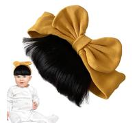 Parrucca per capelli con fiocco e fascia per capelli, accessorio morbido per capelli per bambini, elegante per servizi fotografici, feste di compleanno, feste di famiglia, viaggi a casa, occasioni