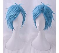 Parrucca per capelli corti blu moda Cosplay per adulti Halloween capelli sintetici anime club di gioco di ruolo Yarichin Bitch Bu capelli