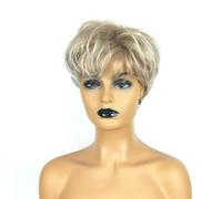 Parrucca Per Capelli Corti Da Donna Bionda 1 Pezzo, Parrucca Con Frangia Obliqua, Soffici Capelli Corti Da Donna Multistrato, Adatti Per Cosplay, Feste In Maschera, Feste Musicali