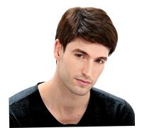 Parrucca per capelli corti, parrucca da uomo dritta e traspirabile vesia da uomo regolabile parrucca naturale naturale parrucca corta sostituzione parrucca maschio per costume da cosplay, parrucche d