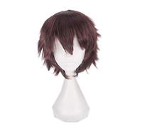 Parrucca per capelli cosplay corti marrone scuro per uomo parrucca per capelli sintetica per capelli sintetica marrone resistente al calore 30 cm parrucca per ragazzi K049-05