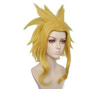 Parrucca per capelli Cosplay My Hero Academia Boku no Hiro Akademia All Might Short sintetica resistente al calore sintetica dorata + un cappuccio YB-200