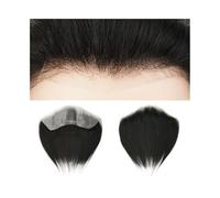 Parrucca per capelli da uomo parrucca frontale da uomo con linea capillare naturale, capelli umani pelliccia sintetica, parrucca per uomo (#1B,1,5x6 inch)