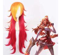Parrucca per capelli LOL Star Guardian Miss Fortune Parrucche Cosplay 80 cm Lunga sfumatura Parrucca in fibra di capelli resistente al calore 119D