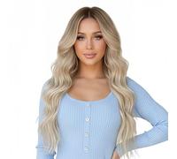 Parrucca per capelli ricci con clip invisibili, 45 cm, pezzo di capelli realistico, per donne sposate studentesse ufficio sera