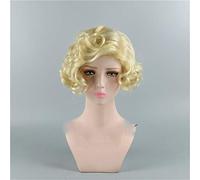 Parrucca per capelli ricci in fibra sintetica ad alta temperatura come la parrucca sintetica corta bionda afro retrò di Marilyn Monroe da donna