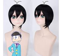 Parrucca per capelli sintetici GHK da 10 pollici Anime Matsuno Parrucca corta nera per uomo Fibra ad alta temperatura per uomo