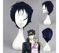 Parrucca per capelli sintetici resistenti al calore misti blu nero + berretto per parrucca di anime JoJo's Bizarre Adventure Kujo Jotaro