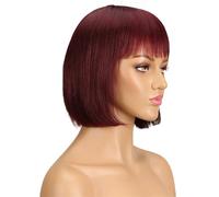 Parrucca Per Capelli Umani Bob Corta Diritta Con Frangia Per Donne Nere Parrucche Ondulate Naturali Glueless Brasiliane Remy Blonde 613
