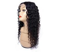 Parrucca Per Capelli Umani Con Onda D'acqua 4 * 1 Pizzo Tipo T Parte Centrale Parrucche Ondulate Capelli Indiani Remy Rimbalzanti Senza Spargimento Parrucche Corte