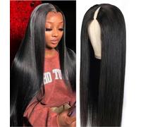 Parrucca per capelli umani con parte a V diritta da 30/32 pollici, densità 200, senza colla, parrucche per capel