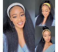 Parrucca per capelli umani Parrucche senza colla Parrucca diritta crespo Parrucche per capelli umani per donne 56 pollici densità 180 usura e vai per principianti capelli vergini brasiliani neri