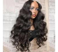 Parrucca per capelli umani senza colla senza colla 1 x 3 U parrucca brasiliana Remy parrucche a forma di U per donne sciolte ondulate colore naturale a U (densità 180%, 30 cm)