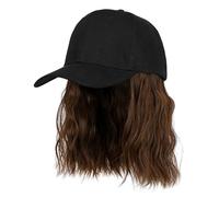 Parrucca per cappello Parrucca per berretto da baseball regolabile Cappello sintetico da 7, 8 pollici con capelli ricci per donna Capelli corti ricci estivi Sole marrone chiaro..