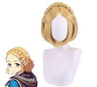 Parrucca per Carnevale Vita Notturna CluI Partito Dress Up Parrucca Cos Parrucca Zelda La Leggenda Di Zelda Breath Of The Wild Sequel Capelli Corti Principessa