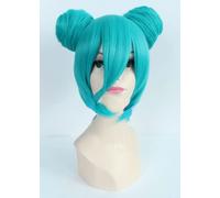 Parrucca per Carnevale Vita Notturna CluI Party Dress Up Parrucca Cos Parrucca Vocaloid Hatsune Miku Yukata Ver Verde Split Ciano Dango Testa 389