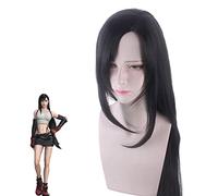 Parrucca per carnevale Vita notturna CluI Party Dress Up Parrucca Cosplay Ff7 7 Edizione Remake Tifa Lockhart Nero Naturale