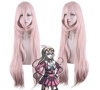 Parrucca per Carnevale Vita notturna CluI Party Dress Up Parrucca Danganronpo V3 Into The Beautiful Rabbit Tender Rosa Lungo Capelli Lisci Cosplay Parrucca