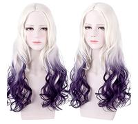Parrucca per carnevale Vita notturna CluI Party Dress Up Parrucca Eredi delle Stelle 3 Film Discendenti 2 Volte Cosplay Parrucca Gradiente Colore Lungo Capelli Ricci