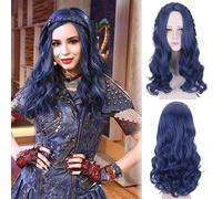 Parrucca per carnevale, vita notturna CluI Party Dress Up parrucca film Descendants 2 Evie Cosplay Anime personaggio parrucca blu scuro