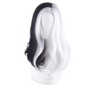 Parrucca per carnevale Vita notturna CluI Party Dress Up Parrucca Proiettile Ruota Rompere Bianco e Nero Orso Sesso A Antropomorfo Cos Parrucca Nightclub Esagerato Bianco e Nero Bicolore Mid-Point