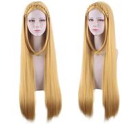 Parrucca per Carnevale Vita Notturna CluI Party Dress Up Parrucca The Legend of Zelda Breath of The Wild Princess Zelda Un metro Capelli lisci Twist Braid Cos Parrucca