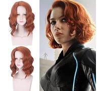 Parrucca per Carnevale Vita Notturna CluI Party Dress Up Parrucca X-Men Vedova Nera Cosplay Simulazione Cuoio Capelluto Parrucca Capelli Ricci