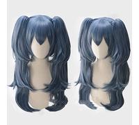 -Parrucca per Cosplay Anime giapponese Tokyo Ghoul Re Yonebayashi Saiko Parrucca cosplay Parrucca blu Coda di cavallo Gioco di ruolo per capelli di Halloween