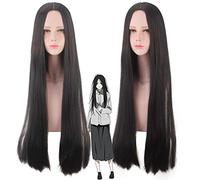 Parrucca per cosplay di anime sotto una persona Parrucche nere Lunghe dritte Capelli sintetici Costume da festa Parrucca